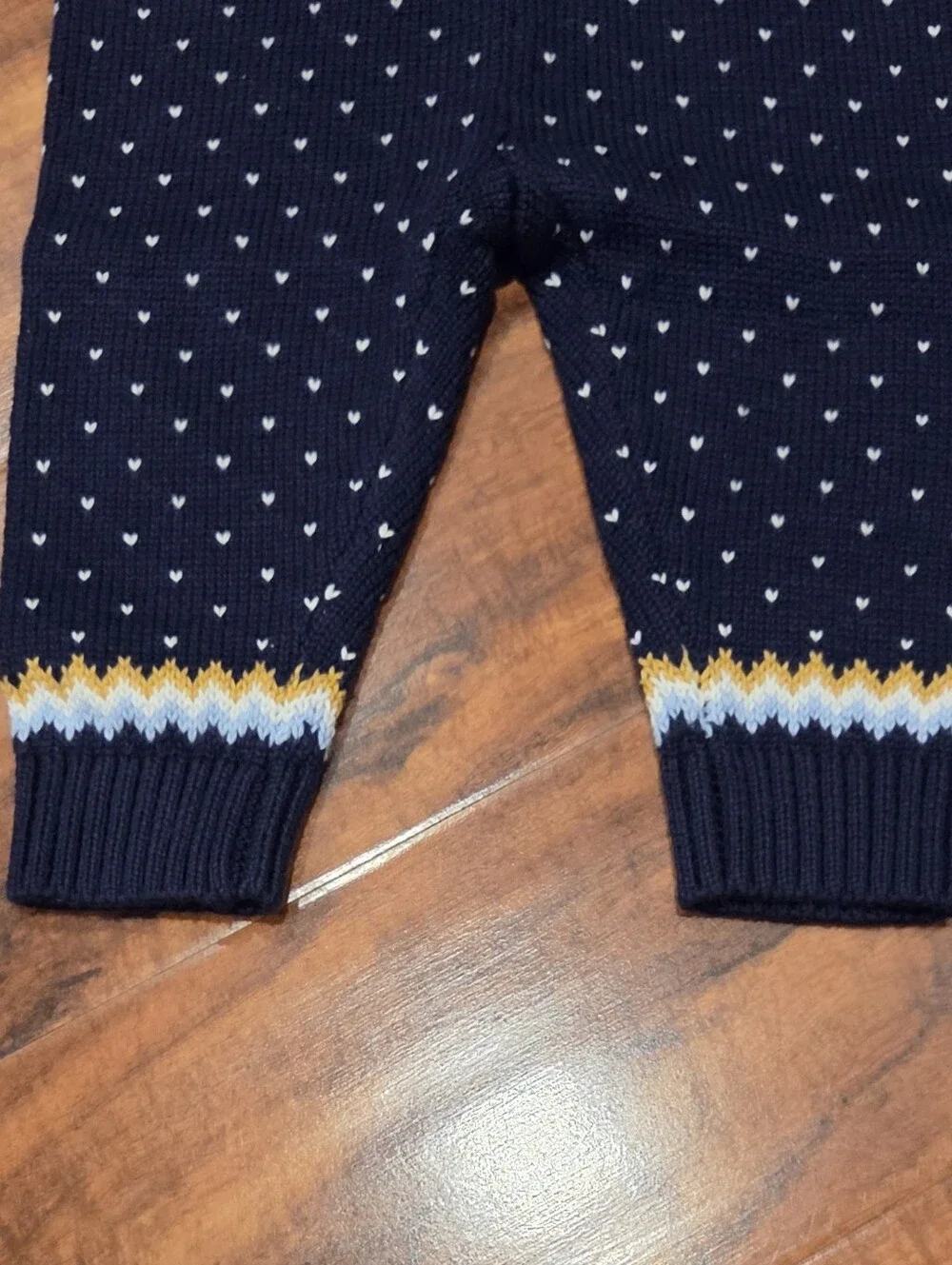 Janie and Jack NWT 3-6 months white/yellow/navy fair isle sweater and pants set